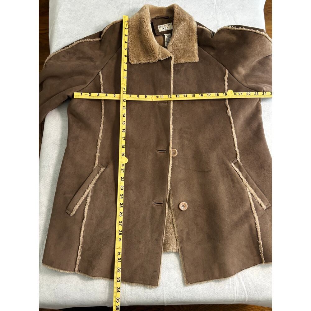 Vintage Shearling Caot with Fur Interior Size 16W or L - Picture 3 of 7